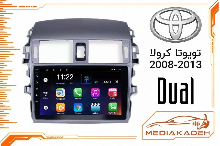 پک مانیتور و قاب فابریک تویوتا کرولا 2008-2013 دوال 9 اینچ مدل DLX-Q900 | رم 4 حافظه 64 با کارپلی