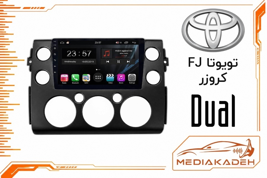پک مانیتور و قاب فابریک تویوتا FJ کروزر دوال 9 اینچ مدل Q800 | رم 6 حافظه 128 سیم‌کارت‌خور با کارپلی