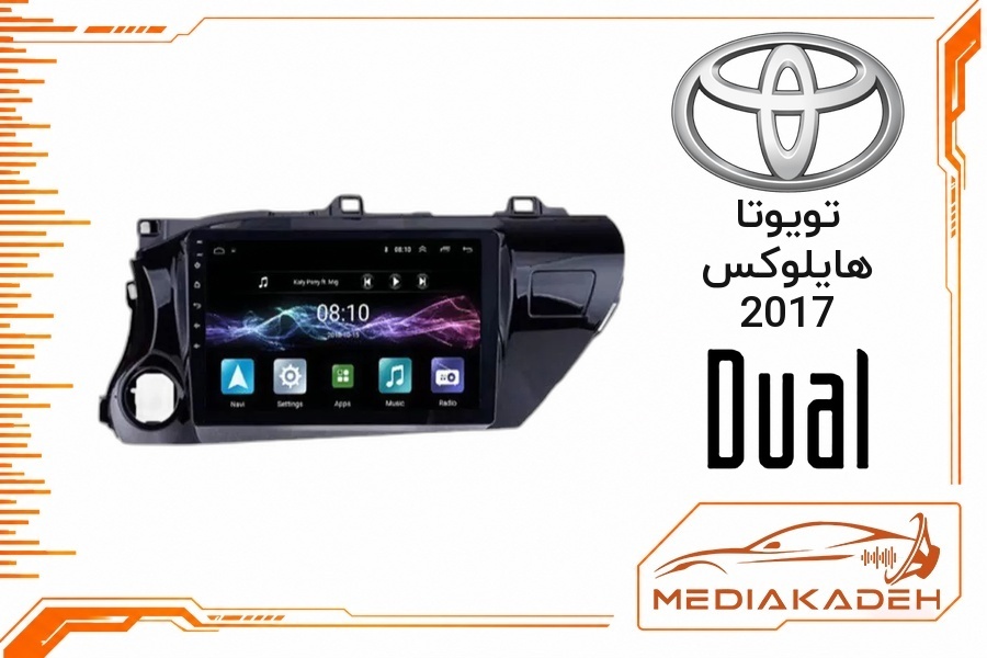 پک مانیتور و قاب فابریک تویوتا هایلوکس 2017 دوال 9 اینچ مدل Q800 | رم 6 حافظه 128 سیم‌کارت‌خور با کارپلی