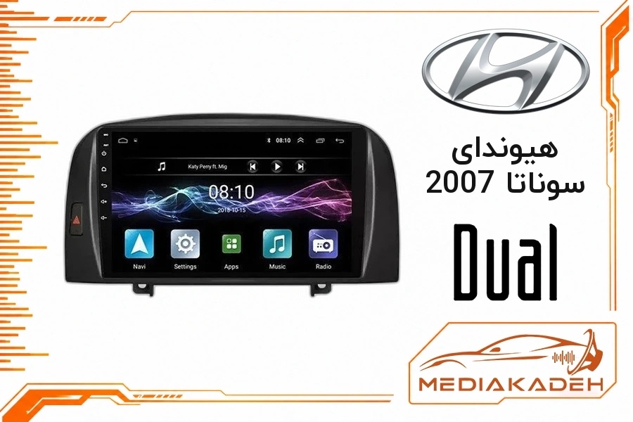 پک مانیتور و قاب فابریک هیوندای سوناتا 2007 دوال 9 اینچ مدل Q800 | رم 6 حافظه 128 سیم‌کارت‌خور با کارپلی
