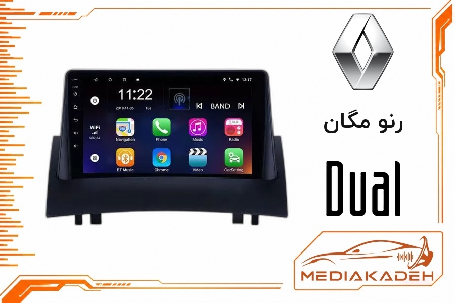پک مانیتور و قاب فابریک رنو مگان دوال 9 اینچ مدل P 9000 SCH | رم 2 حافظه 64 با کارپلی