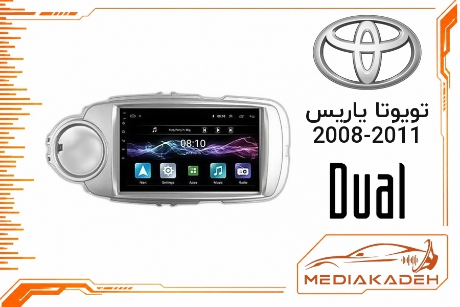 پک مانیتور و قاب فابریک تویوتا یاریس 2008-2011 دوال 9 اینچ مدل P 9000 SCH | رم 2 حافظه 64 با کارپلی