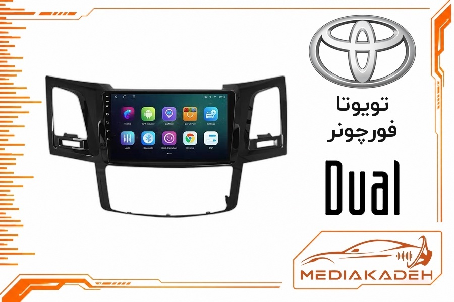 پک مانیتور و قاب فابریک تویوتا فورچونر دوال 9 اینچ مدل سری 9800 | رم 2 حافظه 32 با کارپلی