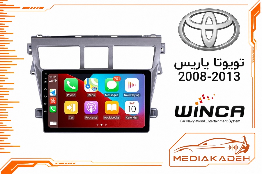 پک مانیتور و قاب فابریک تویوتا یاریس 2008-2013 وینکا 9 اینچ مدل S170 LY855 2-16 | رم 2 حافظه 16