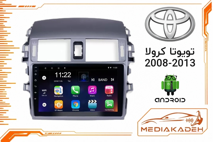 پک مانیتور و قاب فابریک تویوتا کرولا 2008-2013 اندروید 9 اینچ مدل 6580 1-16 | رم 1 حافظه 16