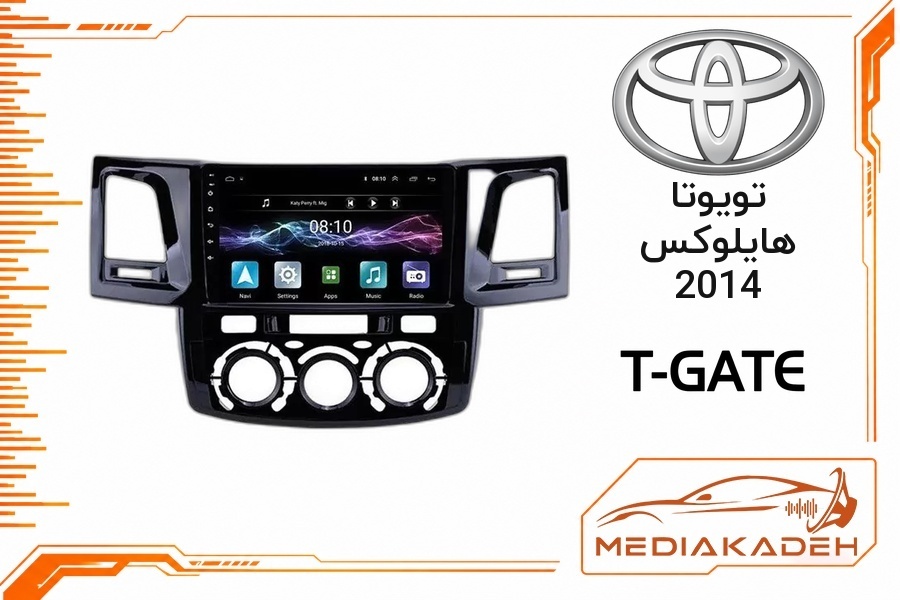 پک مانیتور و قاب فابریک تویوتا هایلوکس 2014 تی‌گیت 9 اینچ مدل T-GATE 1-32 | رم 1 حافظه 32