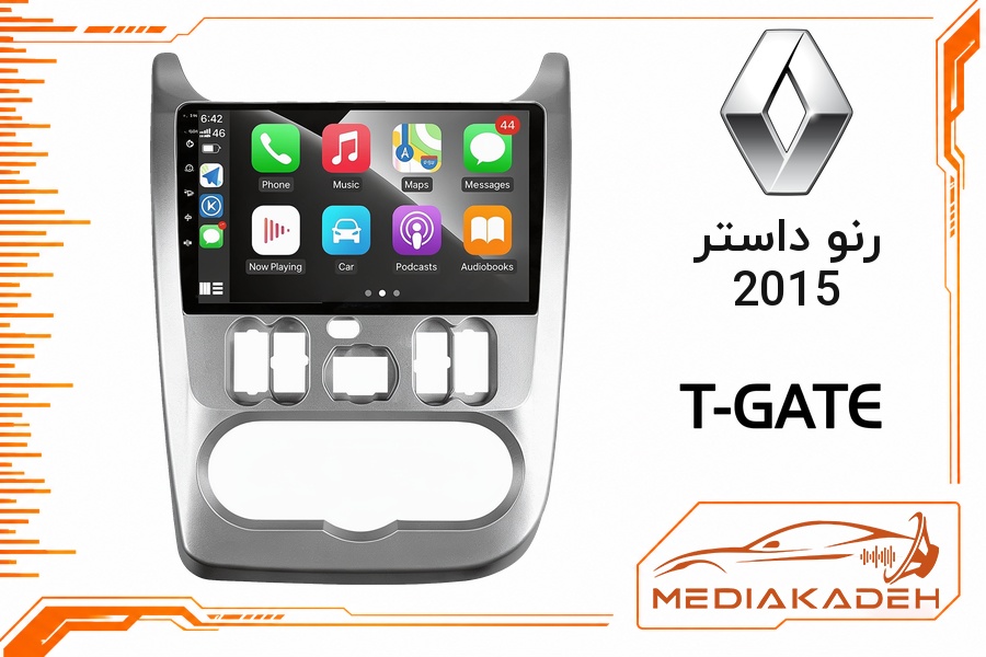 پک مانیتور و قاب فابریک رنو داستر 2015 تی‌گیت 9 اینچ مدل T-GATE 4-64 CP | رم 4 حافظه 64 با کارپلی