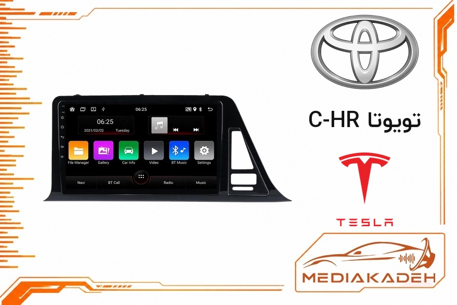 پک مانیتور و قاب فابریک تویوتا C-HR تسلا 9 اینچ مدل TESLA 2-32 CP | رم 2 حافظه 32 با کارپلی