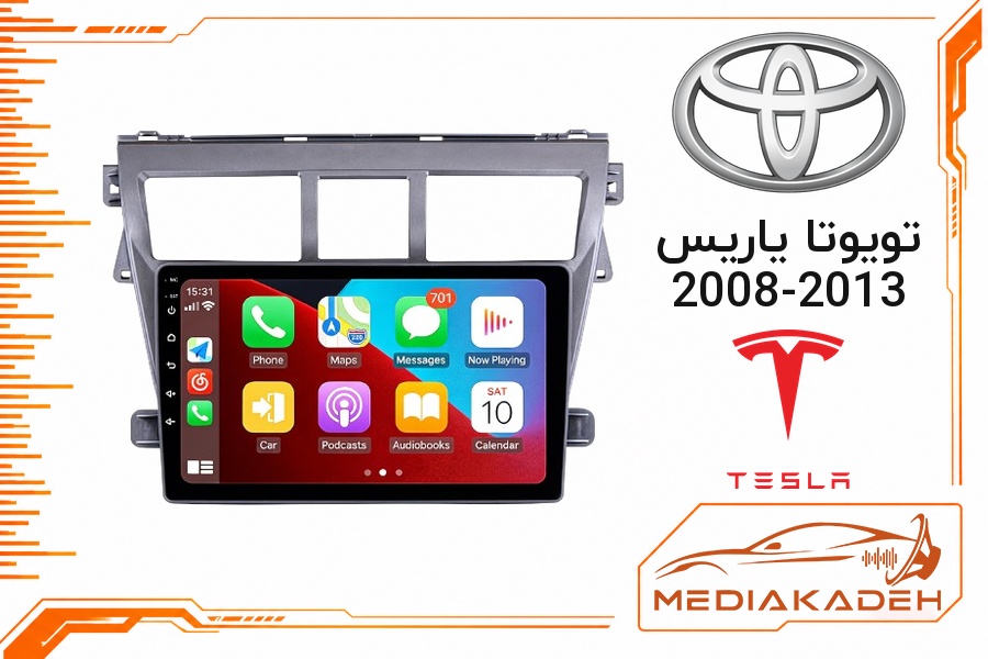 پک مانیتور و قاب فابریک تویوتا یاریس 2008-2013 تسلا 9 اینچ مدل TESLA 2-32 CP | رم 2 حافظه 32 با کارپلی