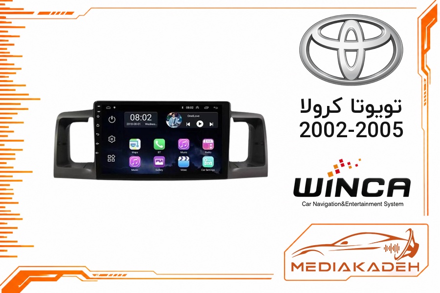 پک مانیتور و قاب فابریک تویوتا کرولا 2002-2005 وینکا 9 اینچ مدل S170 LY855 2-16 | رم 2 حافظه 16