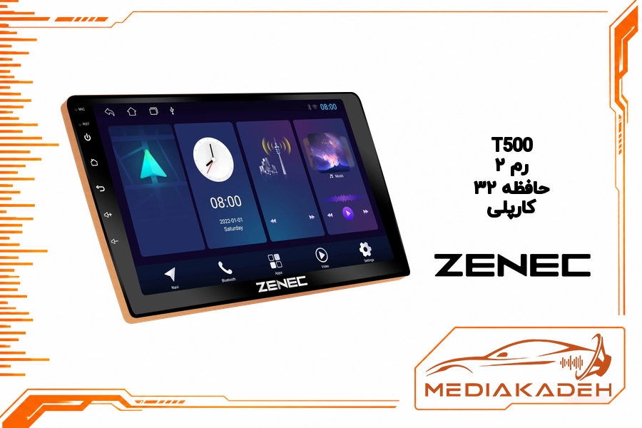 مانیتور خودرو 9 اینچ اندروید زنیک ZENEC مدل T500 رم 2 حافظه 32 با دوربین 360 و کارپلی