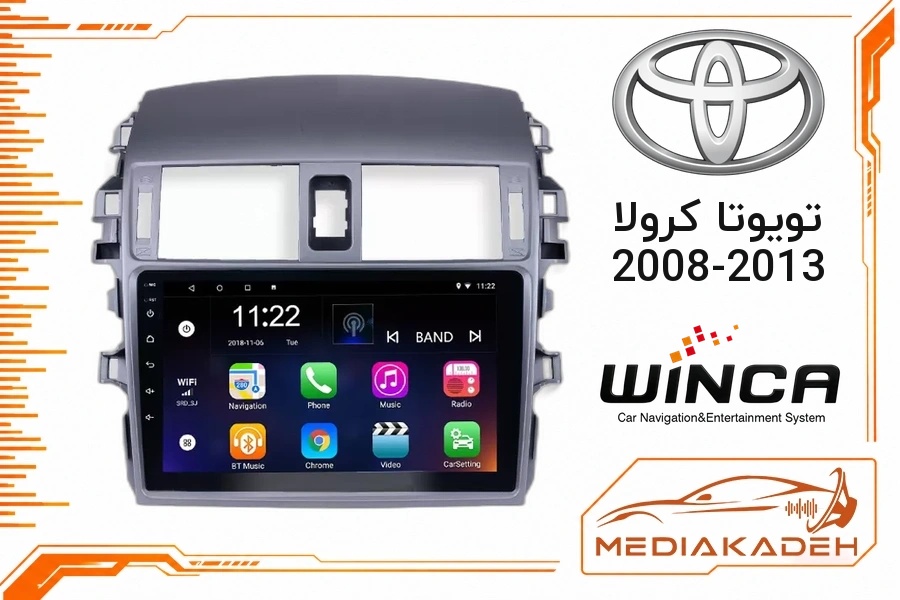 پک مانیتور و قاب فابریک تویوتا کرولا 2008-2013 وینکا 9 اینچ مدل S300+ QG855 2-32 | رم 2 حافظه 32 با کارپلی