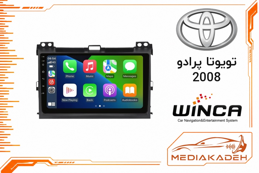 پک مانیتور و قاب فابریک تویوتا پرادو 2008 وینکا 9 اینچ مدل S400+ RH855 4-64 | رم 4 حافظه 64 با کارپلی