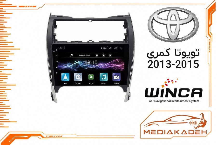 پک مانیتور و قاب فابریک تویوتا کمری 2013-2015 وینکا 9 اینچ مدل S400+ RH855 4-64 | رم 4 حافظه 64 با کارپلی