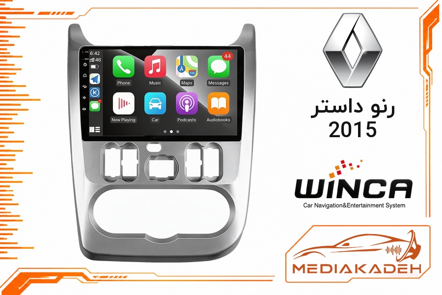 پک مانیتور و قاب فابریک رنو داستر 2015 وینکا 9 اینچ مدل S400+ RH855 6-128 | رم 6 حافظه 128 با کارپلی