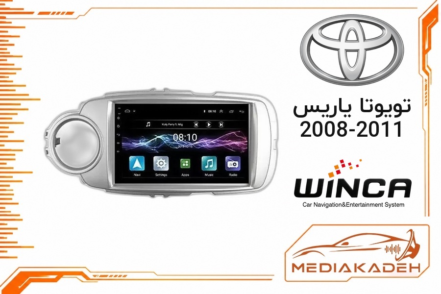 پک مانیتور و قاب فابریک تویوتا یاریس 2008-2011 وینکا 9 اینچ مدل S400+ RH855 6-128 | رم 6 حافظه 128 با کارپلی
