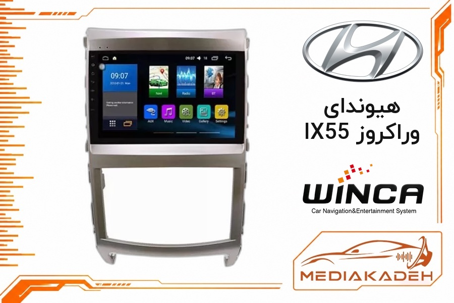 پک مانیتور و قاب فابریک هیوندای وراکروز IX55 وینکا 9 اینچ مدل S600 LDS855 4-64 | رم 4 حافظه 64 سیم‌کارت‌خور با کارپلی