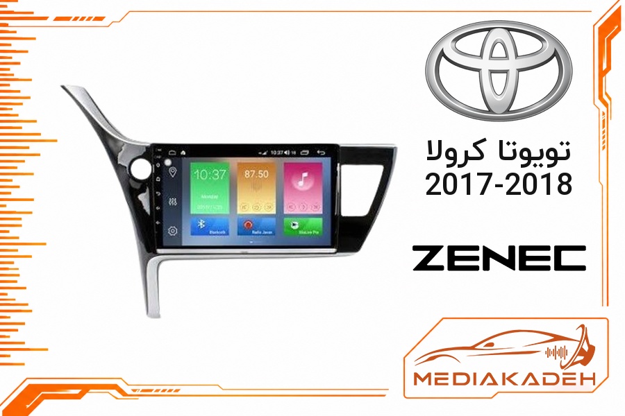 پک مانیتور و قاب فابریک تویوتا کرولا 2017-2018 زنیک 9 اینچ مدل 9500 | رم 2 حافظه 32 با کارپلی