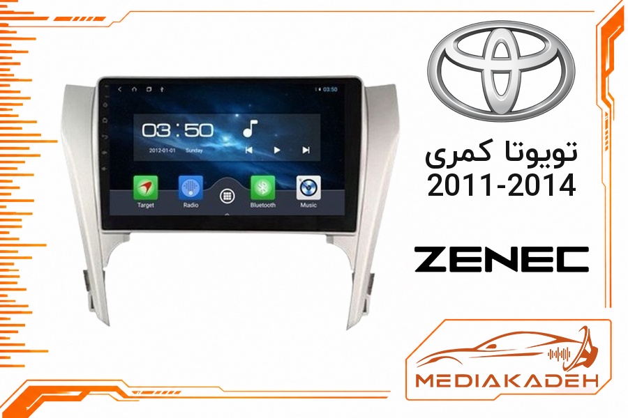 پک مانیتور و قاب فابریک تویوتا کمری 2011-2014 زنیک 9 اینچ مدل TS 7932 AHD | رم 2 حافظه 32