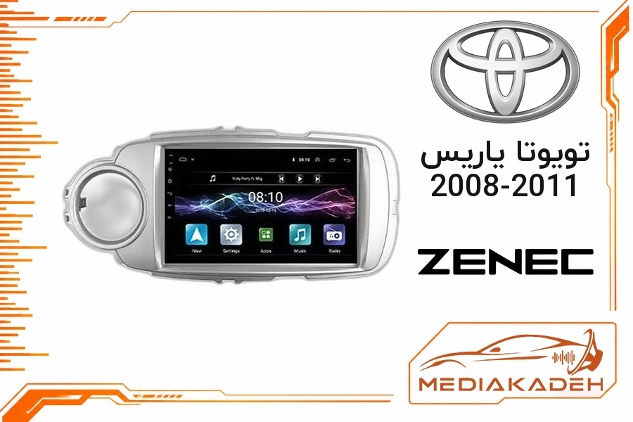 پک مانیتور و قاب فابریک تویوتا یاریس 2008-2011 زنیک 9 اینچ مدل TS 7932 Plus | رم 2 حافظه 32